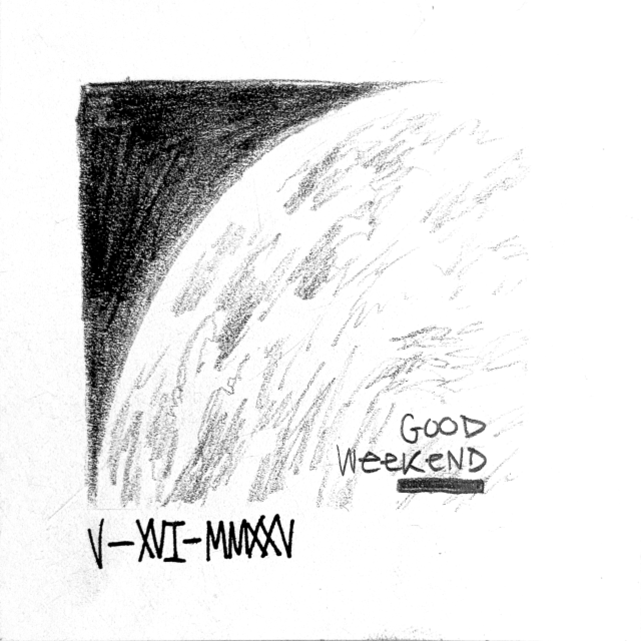 An aerial view of a planet and it's swirling clouds from space. Good Weekend.